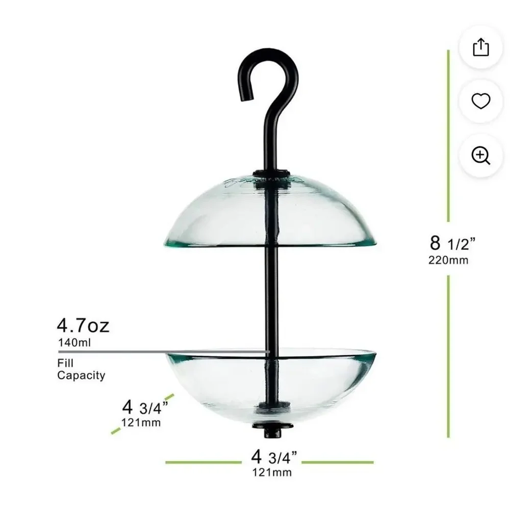 Mosaic Birds Double Hanging Poppy Feeder Lime